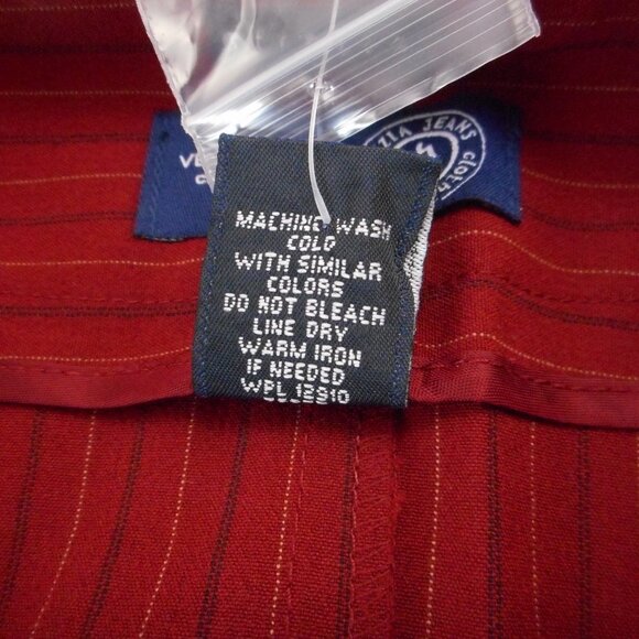 Venezia Women's size 16 Skirt Vintage NWT Short Red Pinstripe Business Career - Picture 8 of 11